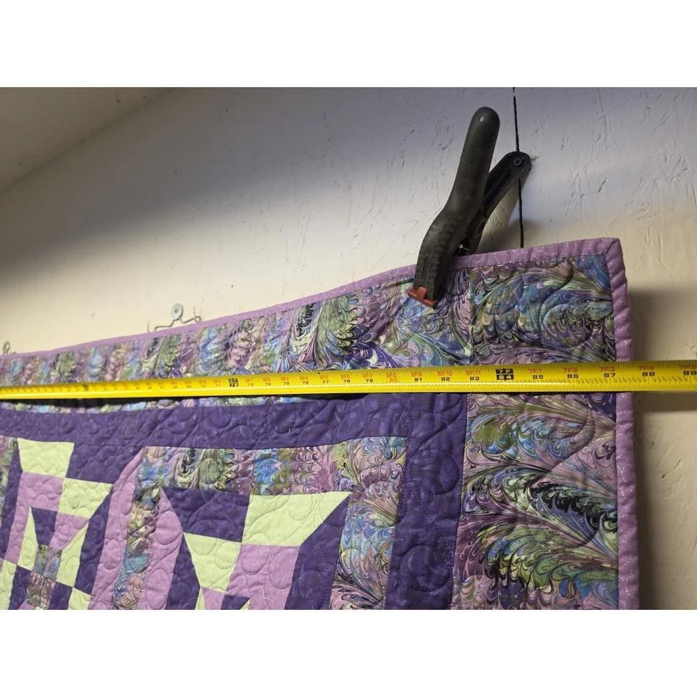 Handmade Purple bed quilt 71
